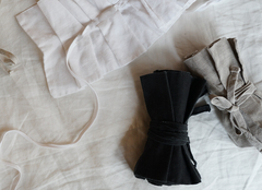 Bufanda plisada de lino y algodón