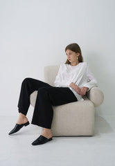 High-Waisted Wide-Leg Linen Pants in Black with Soft Tailoring and Effortless Drape