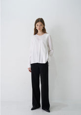 High-Waisted Wide-Leg Linen Pants in Black with Soft Tailoring and Effortless Drape