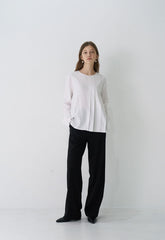 High-Waisted Wide-Leg Linen Pants in Black with Soft Tailoring and Effortless Drape