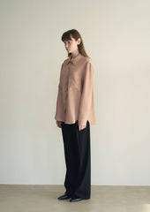 Button-Up Linen Shirt with Patch Pockets and Long Sleeves for Relaxed Tailored Styling