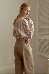 High-Rise Pleated Wide-Leg Linen Pants with Tapered Ankle Fit for Effortless Elegance