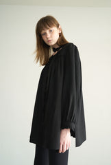 Long Sleeve Linen Blouse with Tie Neck and Relaxed Fit for Effortless Styling