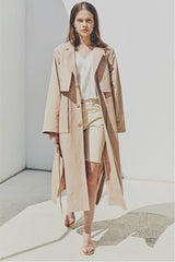 Linen Longline Coat with Relaxed Belted Silhouette