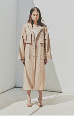 Linen Longline Coat with Relaxed Belted Silhouette