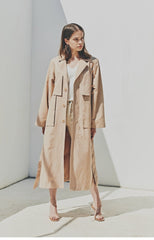 Linen Longline Coat with Relaxed Belted Silhouette