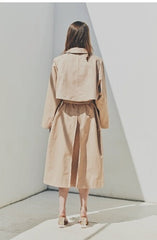 Linen Longline Coat with Relaxed Belted Silhouette