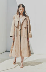 Linen Longline Coat with Relaxed Belted Silhouette