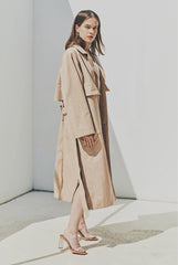 Linen Longline Coat with Relaxed Belted Silhouette