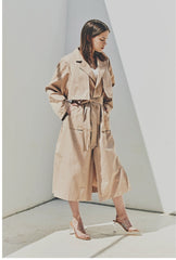 Linen Longline Coat with Relaxed Belted Silhouette