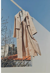 Linen Longline Coat with Relaxed Belted Silhouette