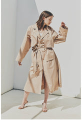 Linen Longline Coat with Relaxed Belted Silhouette