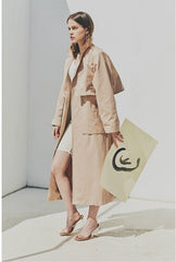 Linen Longline Coat with Relaxed Belted Silhouette