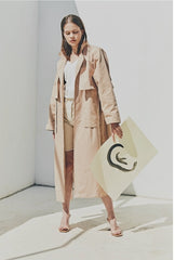 Linen Longline Coat with Relaxed Belted Silhouette