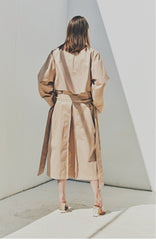 Linen Longline Coat with Relaxed Belted Silhouette