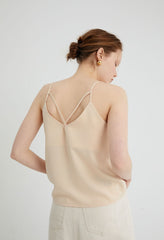 Women's Linen Cami Top with Double Strap Back and Relaxed Fit – Lightweight and Breathable