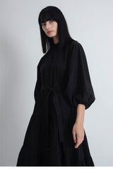 Button-Down Linen Midi Dress with Tiered Skirt and Belted Waist for Effortless Style