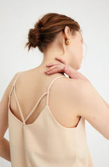 Women's Linen Cami Top with Double Strap Back and Relaxed Fit – Lightweight and Breathable