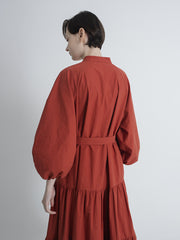 Sleeveless Linen Midi Dress With Straight Neckline And Waist Tie