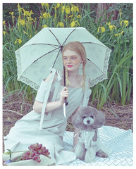 Pleated Cold-Shoulder Linen Dress with Bow Strap and Midi Hemline