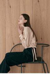 High-Waisted Linen Pants for Women with Wide-Leg Silhouette and Pleated Front Detailing