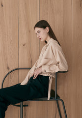 High-Waisted Linen Pants for Women with Wide-Leg Silhouette and Pleated Front Detailing