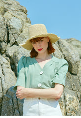 High-Rise Distressed Denim Shorts with Raw Hem for Women