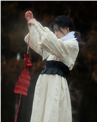 Bufanda plisada de lino y algodón