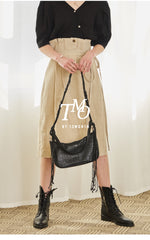 Relaxed-Fit Linen Blouse With Wide Neckline And Puff Half Sleeves