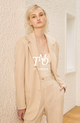 High-Waisted Linen Pants With Wide Legs And Soft Tailoring Details