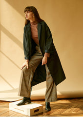 Longline Linen Blazer for Women with Waist Belt and Oversized Fit – Lightweight Layering Coat