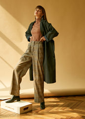 Longline Linen Blazer for Women with Waist Belt and Oversized Fit – Lightweight Layering Coat