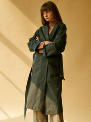 Longline Linen Blazer for Women with Waist Belt and Oversized Fit – Lightweight Layering Coat