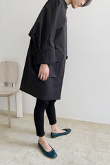 Oversized Button-Front Linen Dress for Women with Utility Pockets and Minimalist Stand Collar