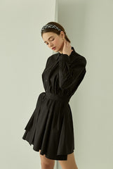 Oversized Cotton Poplin Shirt Dress with Button-Down Front and Classic Pointed Collar