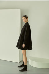 Oversized Cotton Poplin Shirt Dress with Button-Down Front and Classic Pointed Collar