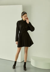 Oversized Cotton Poplin Shirt Dress with Button-Down Front and Classic Pointed Collar