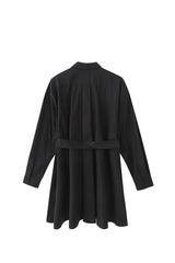 Oversized Cotton Poplin Shirt Dress with Button-Down Front and Classic Pointed Collar