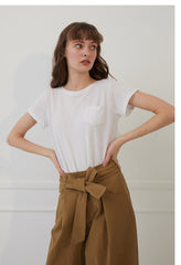 High-Waisted Wide-Leg Linen Pants with Front Tie Waist and Tailored Back Seaming