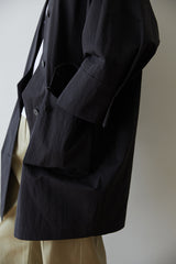 Oversized Button-Front Linen Dress for Women with Utility Pockets and Minimalist Stand Collar