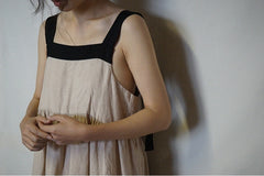 Angelina Linen Cotton Maxi Tiered Slip Dress