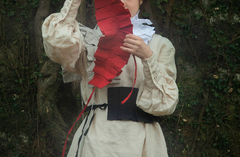 Bufanda plisada de lino y algodón