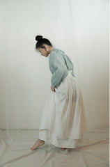 Falda larga cruzada de lino y algodón Patricia