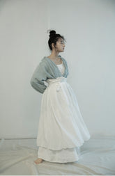 Falda larga cruzada de lino y algodón Patricia