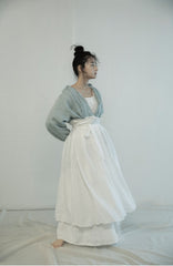 Falda larga cruzada de lino y algodón Patricia