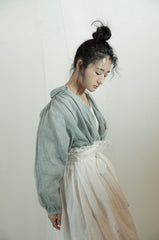 Falda larga cruzada de lino y algodón Patricia