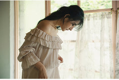 Corinne Linen Cotton Off Shoulder Ruffle Maxi Dress