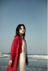 Gabardina de lino y algodón Colleen para mujer