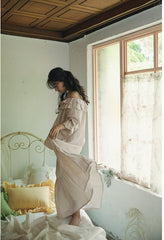 Corinne Linen Cotton Off Shoulder Ruffle Maxi Dress