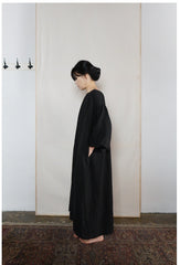 Vestido largo Delia de lino y algodón con espalda abierta